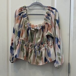 Sofia by Sofia Vergara Multicolor Ruffle Blouse